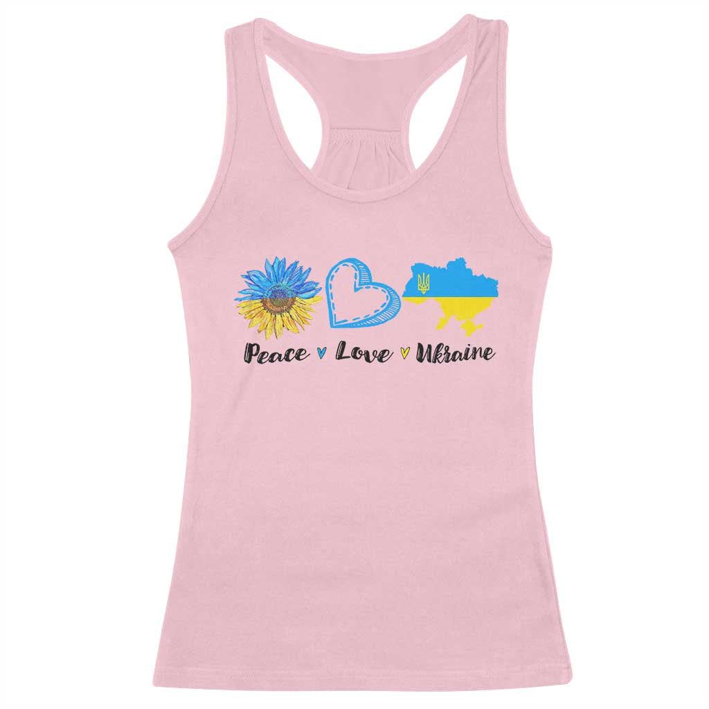 Peace Love Ukraine Sunflower Flag Racerback Tank Top TS10 Light Pink Print Your Wear