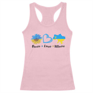Peace Love Ukraine Sunflower Flag Racerback Tank Top TS10 Light Pink Print Your Wear