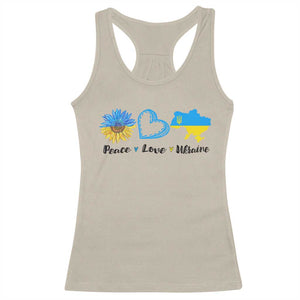 Peace Love Ukraine Sunflower Flag Racerback Tank Top TS10 Sand Print Your Wear