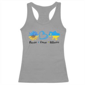 Peace Love Ukraine Sunflower Flag Racerback Tank Top TS10 Sport Gray Print Your Wear