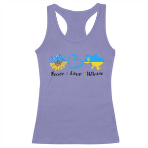Peace Love Ukraine Sunflower Flag Racerback Tank Top TS10 Violet Print Your Wear