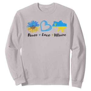 Peace Love Ukraine Sunflower Flag Sweatshirt TS10 Ice Gray Print Your Wear