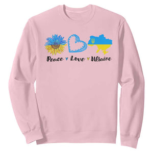 Peace Love Ukraine Sunflower Flag Sweatshirt TS10 Light Pink Print Your Wear