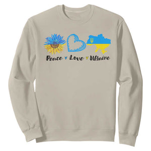 Peace Love Ukraine Sunflower Flag Sweatshirt TS10 Sand Print Your Wear