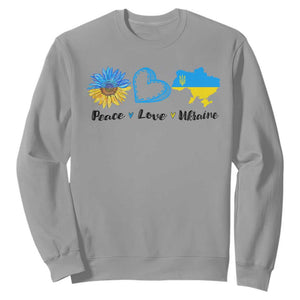 Peace Love Ukraine Sunflower Flag Sweatshirt TS10 Sport Gray Print Your Wear