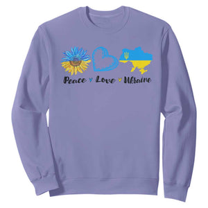 Peace Love Ukraine Sunflower Flag Sweatshirt TS10 Violet Print Your Wear