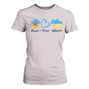 Peace Love Ukraine Sunflower Flag T Shirt For Women TS10 Ice Gray Print Your Wear