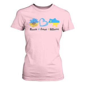 Peace Love Ukraine Sunflower Flag T Shirt For Women TS10 Light Pink Print Your Wear