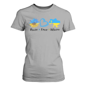 Peace Love Ukraine Sunflower Flag T Shirt For Women TS10 Sport Gray Print Your Wear