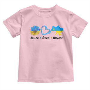 Peace Love Ukraine Sunflower Flag Toddler T Shirt TS10 Light Pink Print Your Wear