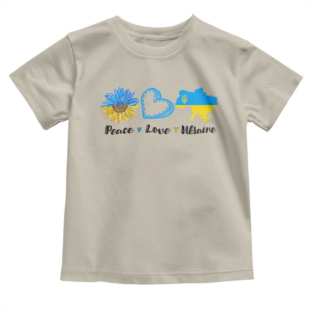 Peace Love Ukraine Sunflower Flag Toddler T Shirt TS10 Sand Print Your Wear