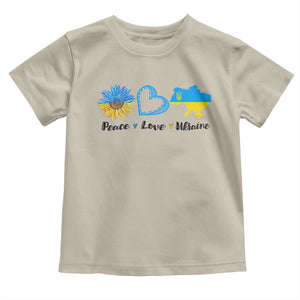 Peace Love Ukraine Sunflower Flag Toddler T Shirt TS10 Sand Print Your Wear