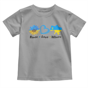 Peace Love Ukraine Sunflower Flag Toddler T Shirt TS10 Sport Gray Print Your Wear