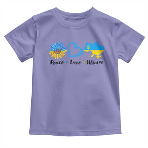 Peace Love Ukraine Sunflower Flag Toddler T Shirt TS10 Violet Print Your Wear