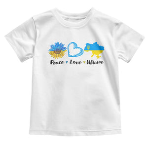 Peace Love Ukraine Sunflower Flag Toddler T Shirt TS10 White Print Your Wear