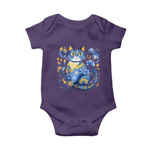 Ukraine Cat Floral Vintage Ukrainian Flag Baby Onesie TS10 Purple Print Your Wear