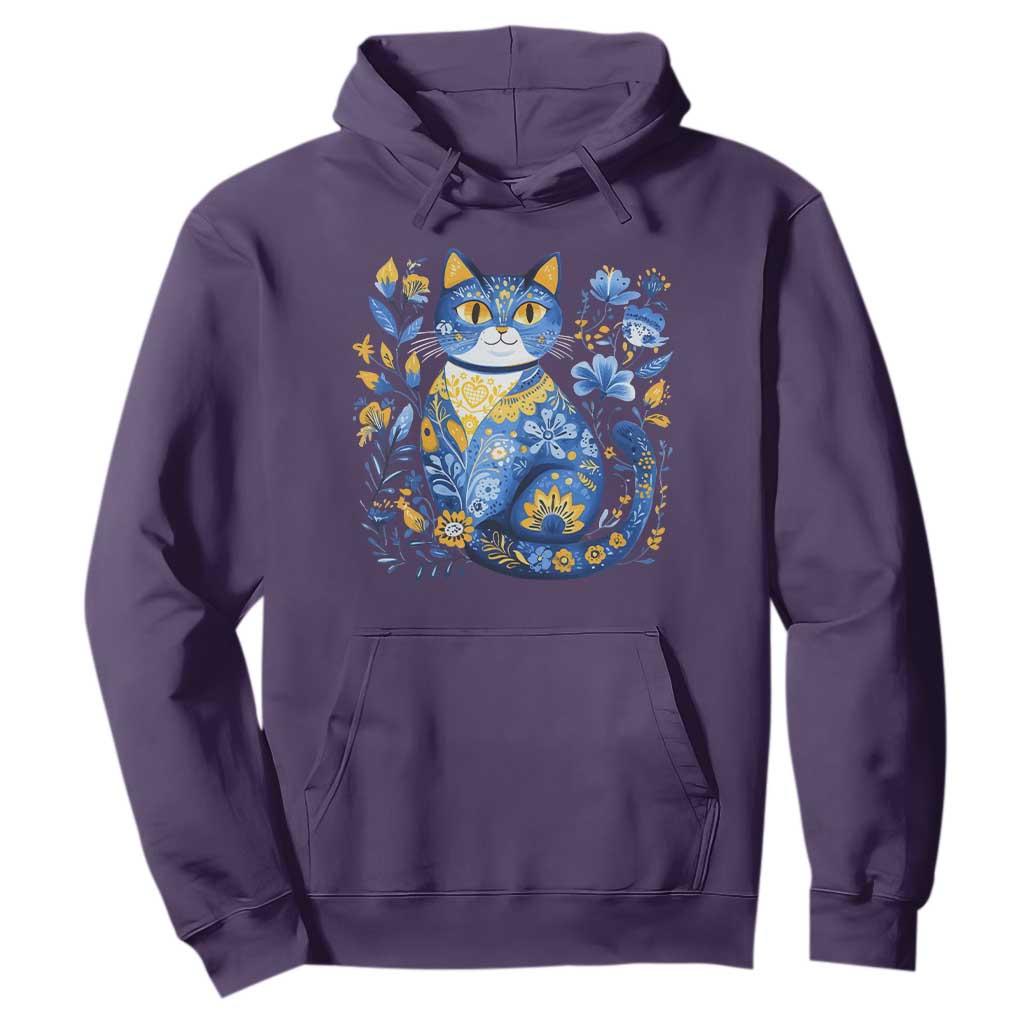 Ukraine Cat Floral Vintage Ukrainian Flag Hoodie TS10 Purple Print Your Wear