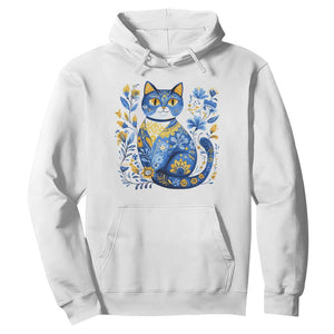 Ukraine Cat Floral Vintage Ukrainian Flag Hoodie TS10 White Print Your Wear