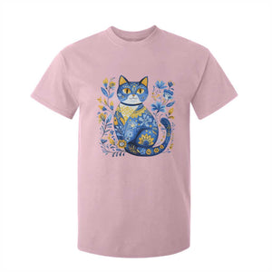 Ukraine Cat Floral Vintage Ukrainian Flag T Shirt For Kid TS10 Light Pink Print Your Wear