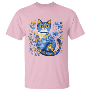 Ukraine Cat Floral Vintage Ukrainian Flag T Shirt TS10 Light Pink Print Your Wear