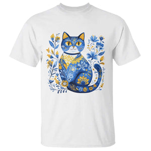 Ukraine Cat Floral Vintage Ukrainian Flag T Shirt TS10 White Print Your Wear