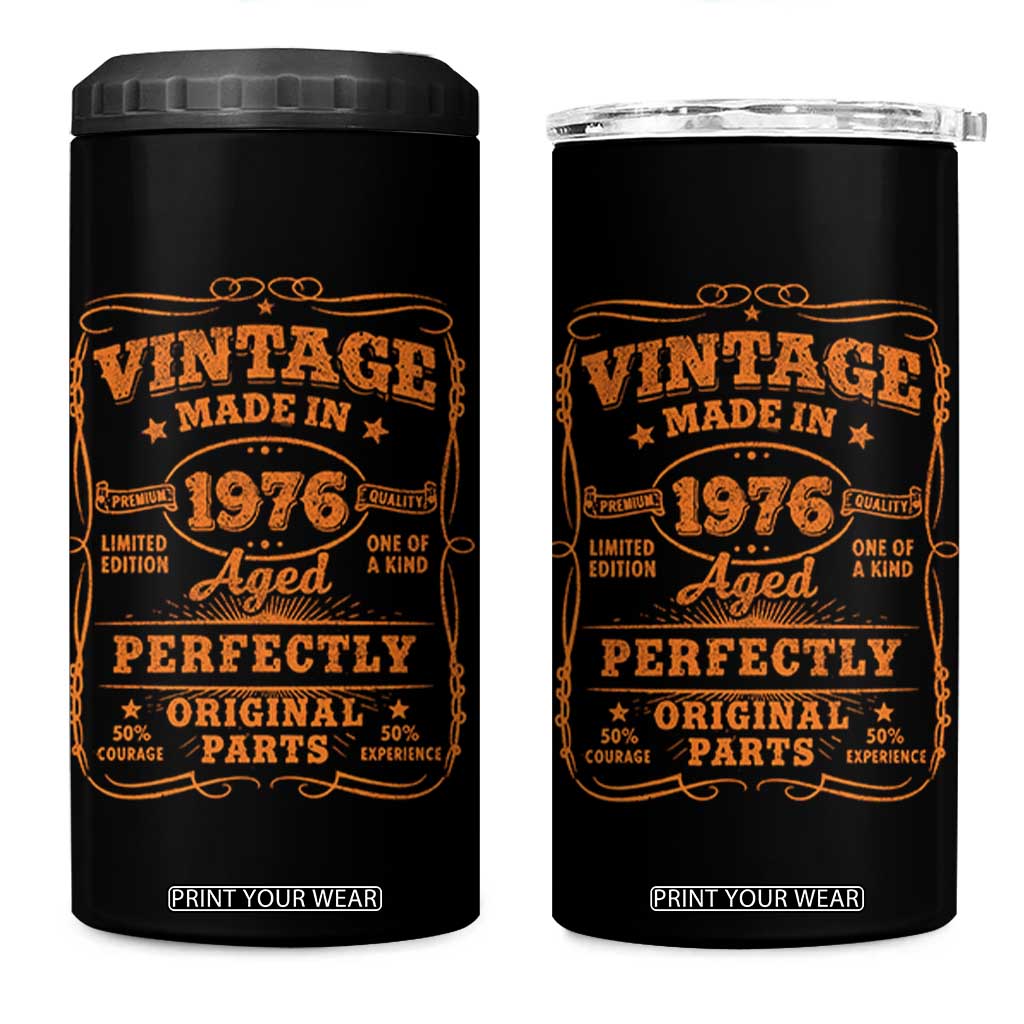 Vintage 50 Birthday 4 in 1 Can Cooler Tumbler 50yr 1976 50th Birthday TS10 One Size: 16 oz Black Print Your Wear
