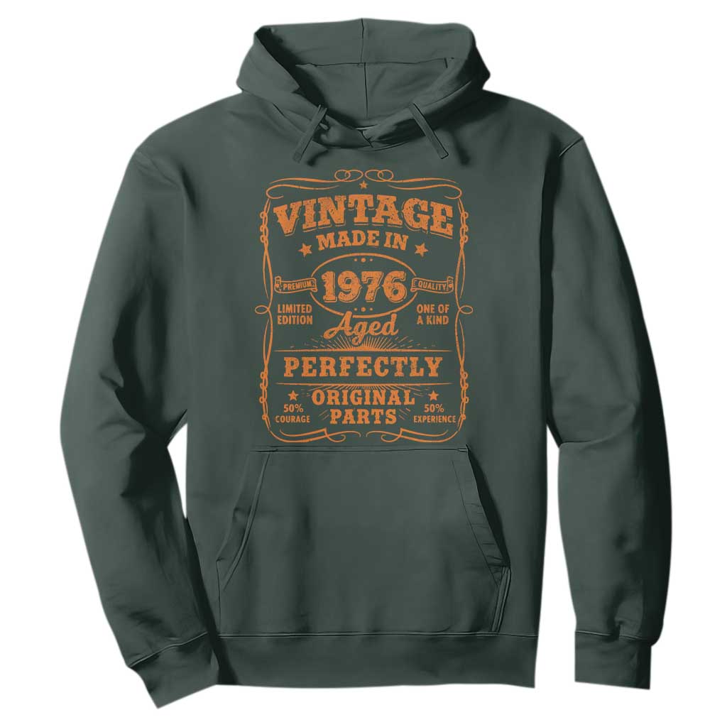 Vintage 50 Birthday Hoodie 50yr 1976 50th Birthday TS10 Dark Forest Green Print Your Wear