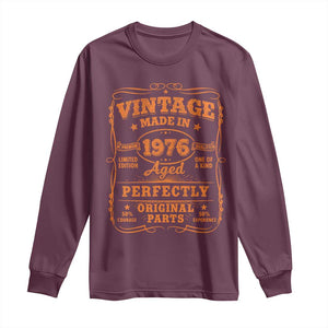 Vintage 50 Birthday Long Sleeve Shirt 50yr 1976 50th Birthday TS10 Maroon Print Your Wear