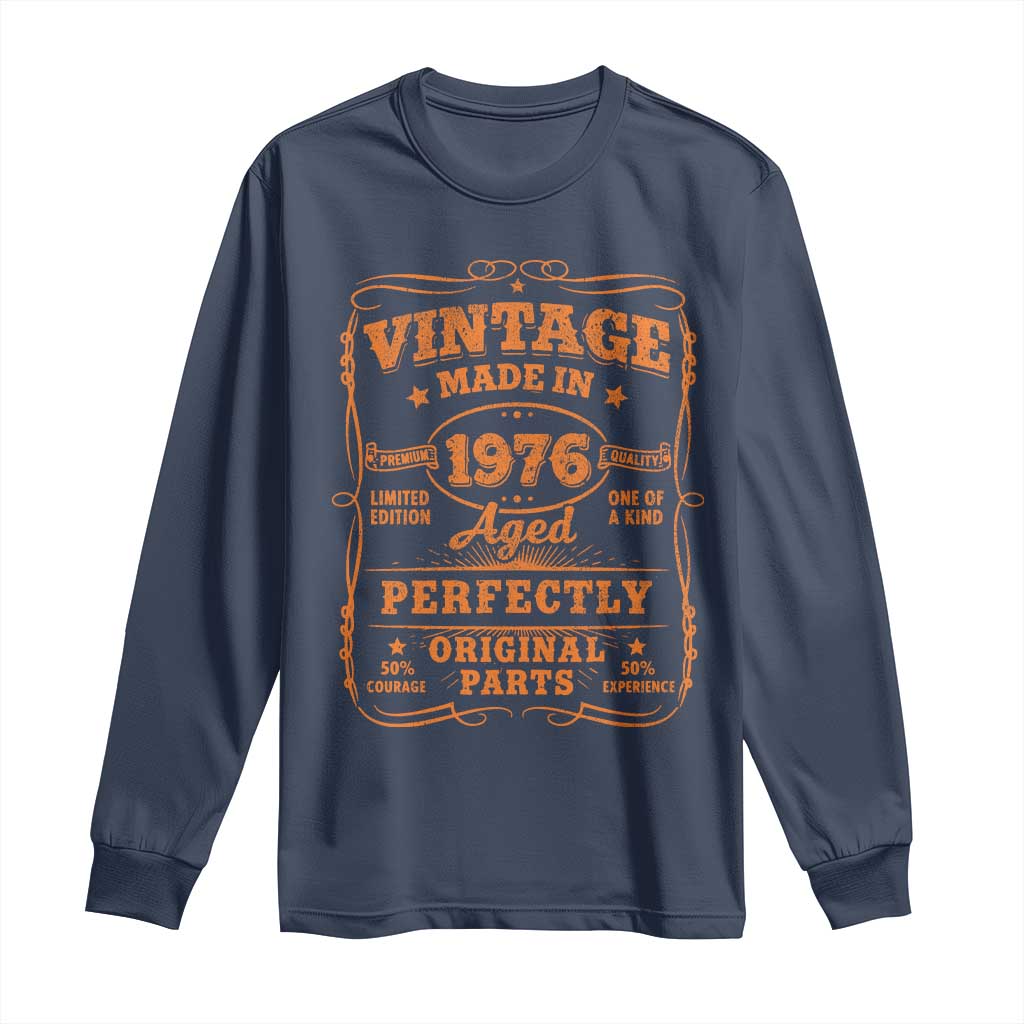 Vintage 50 Birthday Long Sleeve Shirt 50yr 1976 50th Birthday TS10 Navy Print Your Wear