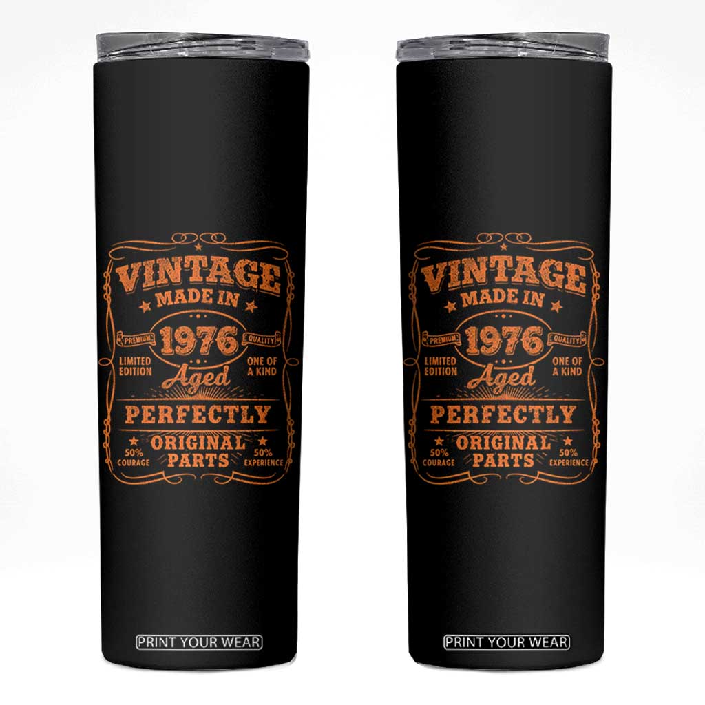 Vintage 50 Birthday Skinny Tumbler 50yr 1976 50th Birthday TS10 Black Print Your Wear
