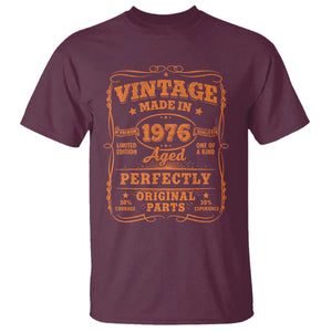 Vintage 50 Birthday T Shirt 50yr 1976 50th Birthday TS10 Maroon Print Your Wear