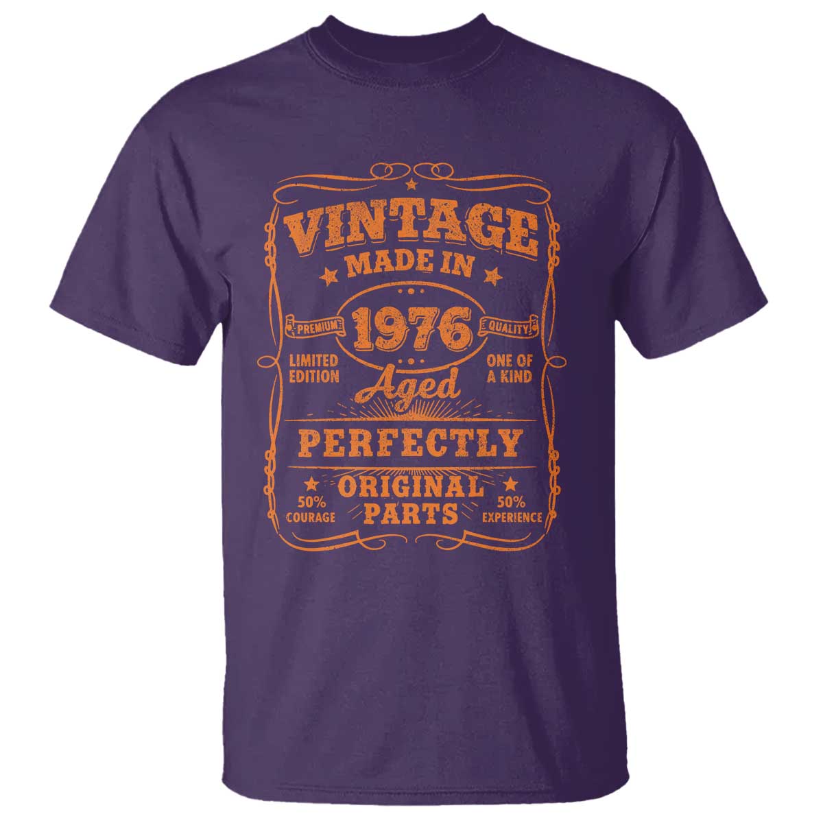Vintage 50 Birthday T Shirt 50yr 1976 50th Birthday TS10 Purple Print Your Wear
