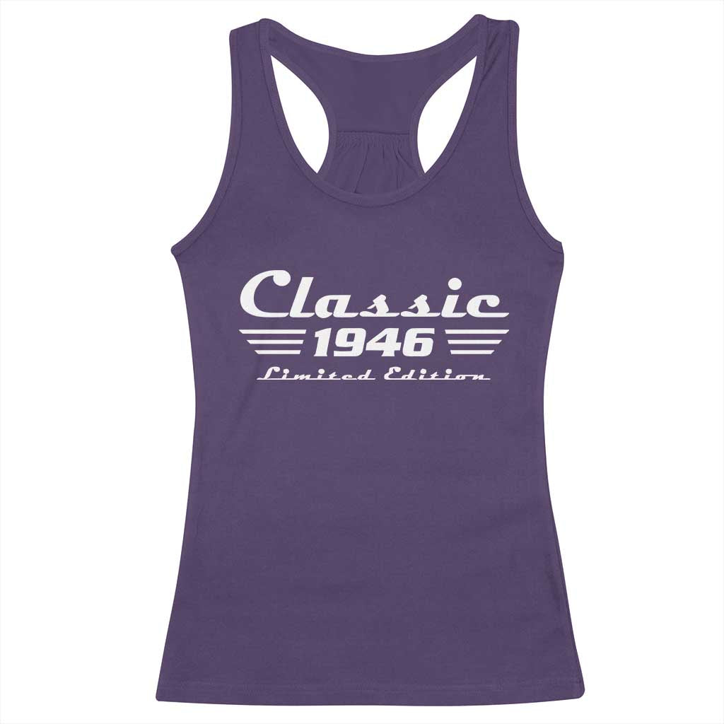 Classic 1946 Birthday Racerback Tank Top 80yr 80th Birthday TS10 Purple Print Your Wear