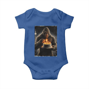 Funny Birthday Bigfoot Baby Onesie Sasquatsch Bday Party Vintage Graphic Japanese Art TS10 Royal Blue Print Your Wear