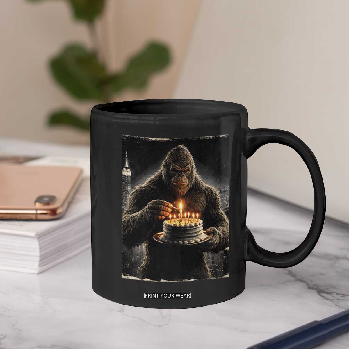 Funny Birthday Bigfoot Coffee Mug Sasquatsch Bday Party Vintage Graphic Japanese Art TS10 Print Your Wear