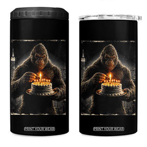 Funny Birthday Bigfoot 4 in 1 Can Cooler Tumbler Sasquatsch Bday Party Vintage Graphic Japanese Art TS10 One Size: 16 oz Black Print Your Wear