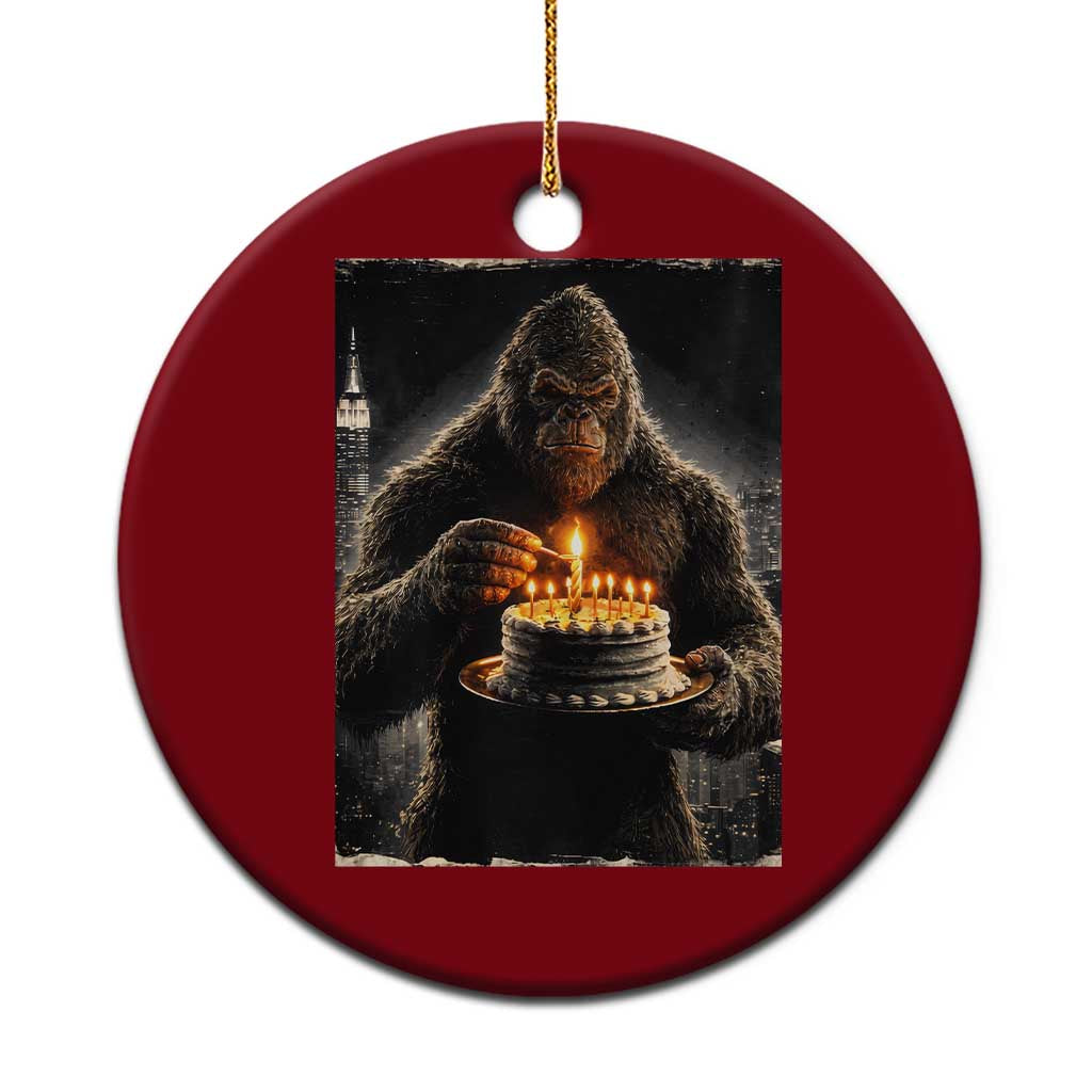 Funny Birthday Bigfoot Ceramic Ornament Sasquatsch Bday Party Vintage Graphic Japanese Art TS10 1pc Red Print Your Wear