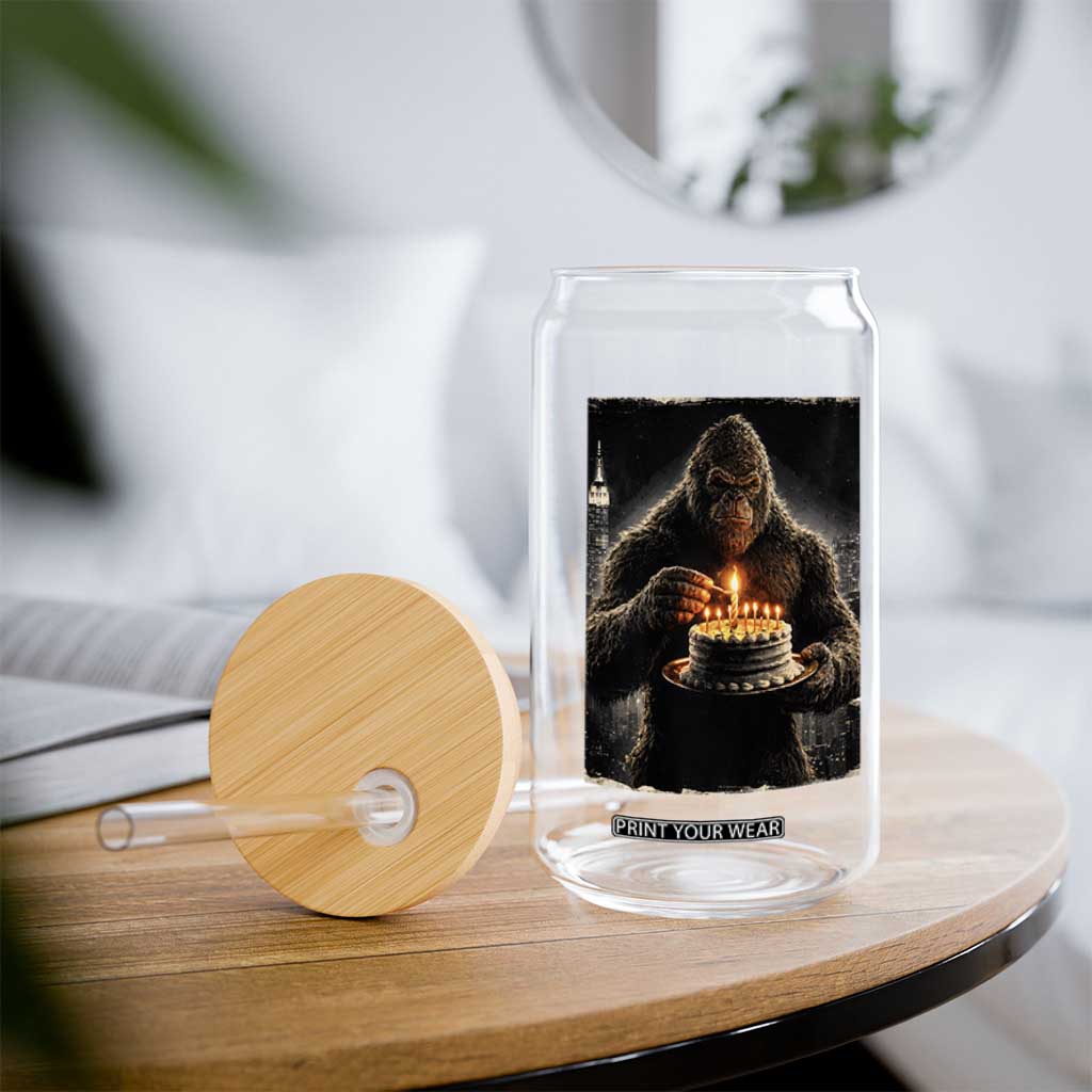 Funny Birthday Bigfoot Glass Can Sasquatsch Bday Party Vintage Graphic Japanese Art TS10 Print Your Wear