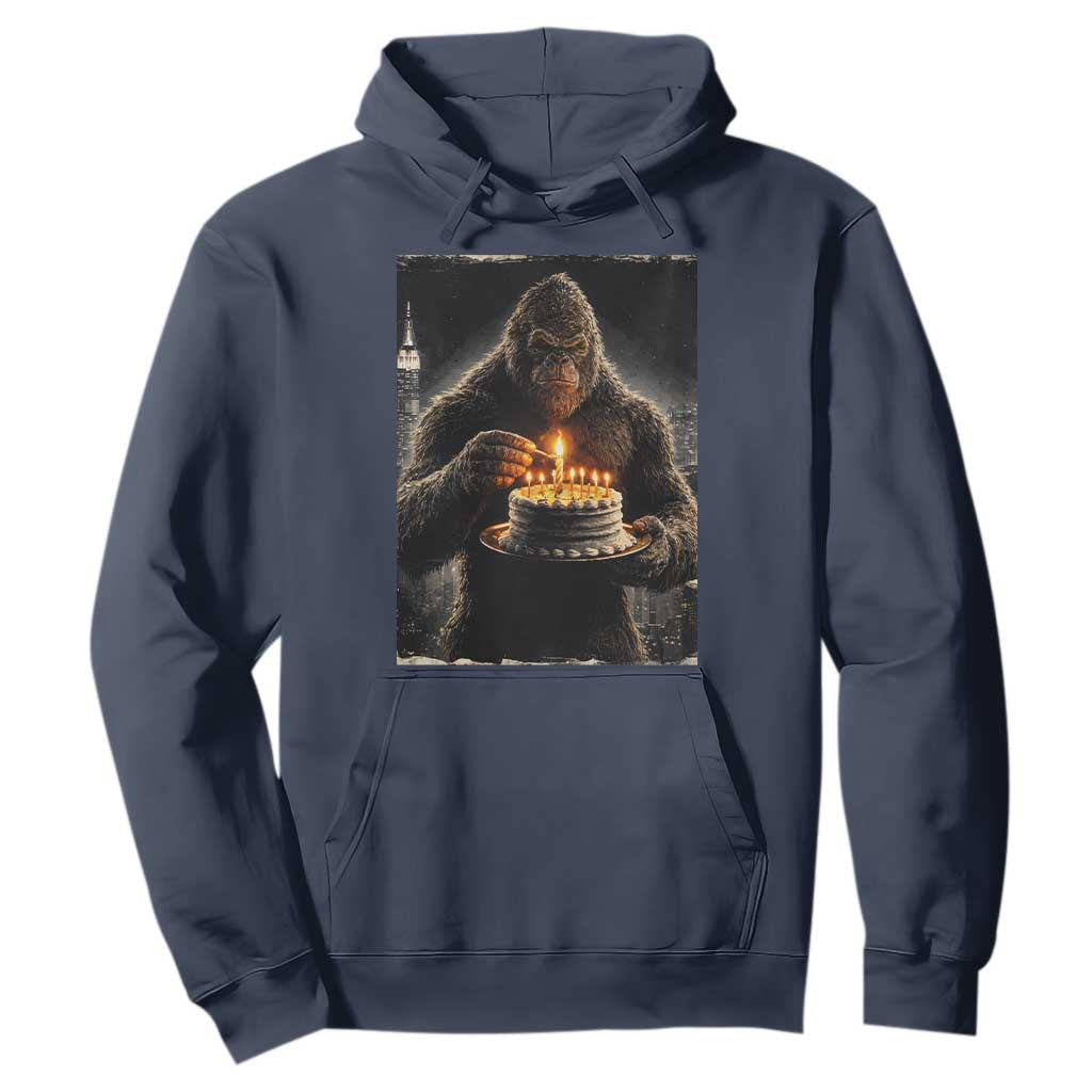 Funny Birthday Bigfoot Hoodie Sasquatsch Bday Party Vintage Graphic Japanese Art TS10 Navy Print Your Wear