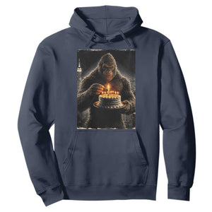 Funny Birthday Bigfoot Hoodie Sasquatsch Bday Party Vintage Graphic Japanese Art TS10 Navy Print Your Wear