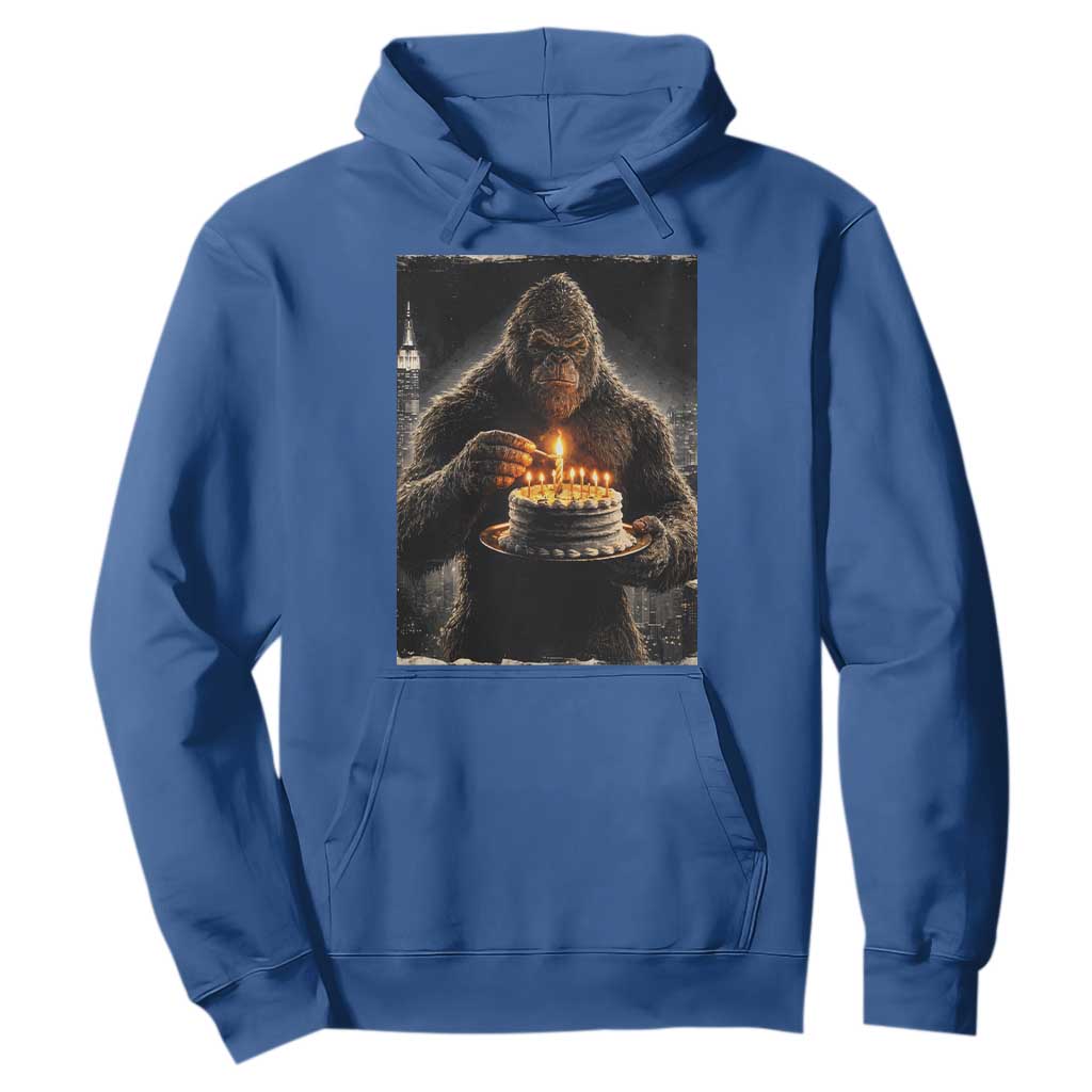 Funny Birthday Bigfoot Hoodie Sasquatsch Bday Party Vintage Graphic Japanese Art TS10 Royal Blue Print Your Wear