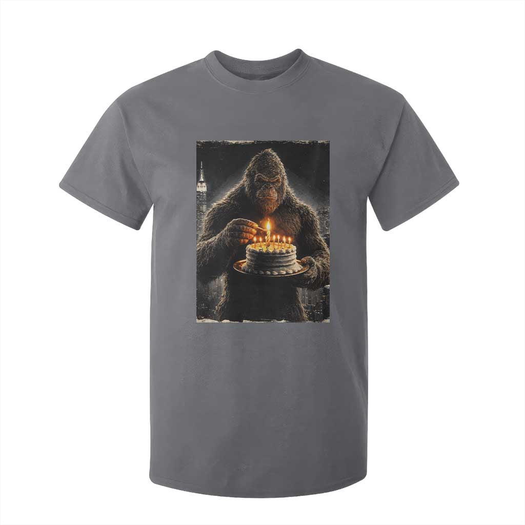 Funny Birthday Bigfoot T Shirt For Kid Sasquatsch Bday Party Vintage Graphic Japanese Art TS10 Charcoal Print Your Wear