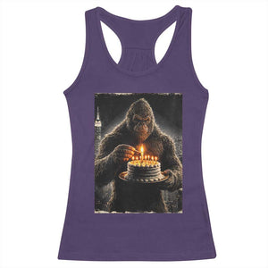 Funny Birthday Bigfoot Racerback Tank Top Sasquatsch Bday Party Vintage Graphic Japanese Art TS10 Purple Print Your Wear
