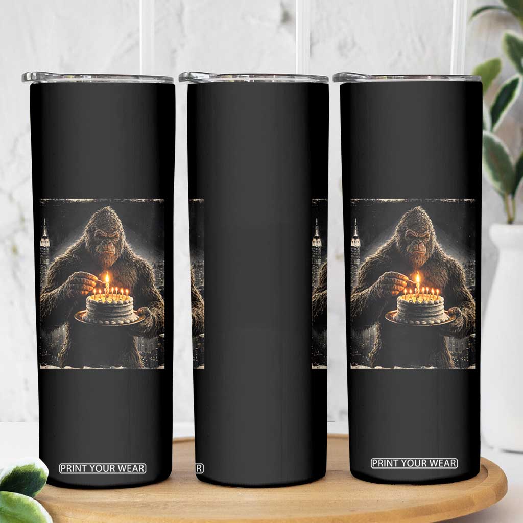 Funny Birthday Bigfoot Skinny Tumbler Sasquatsch Bday Party Vintage Graphic Japanese Art TS10 Print Your Wear