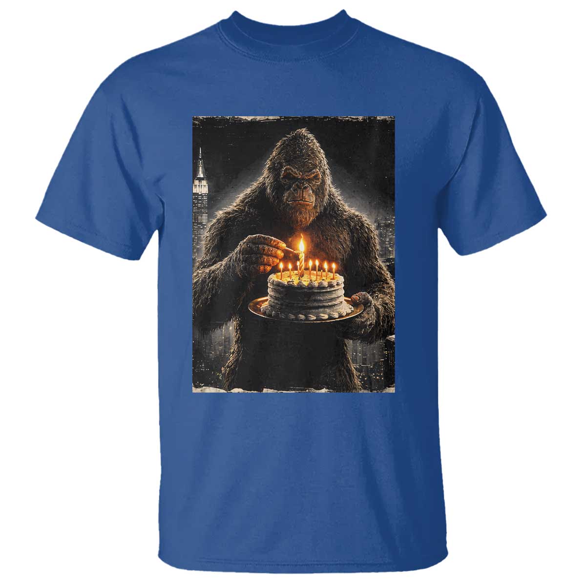 Funny Birthday Bigfoot T Shirt Sasquatsch Bday Party Vintage Graphic Japanese Art TS10 Royal Blue Print Your Wear