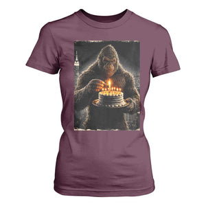 Funny Birthday Bigfoot T Shirt For Women Sasquatsch Bday Party Vintage Graphic Japanese Art TS10 Maroon Print Your Wear