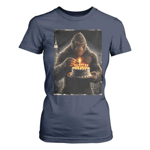 Funny Birthday Bigfoot T Shirt For Women Sasquatsch Bday Party Vintage Graphic Japanese Art TS10 Navy Print Your Wear