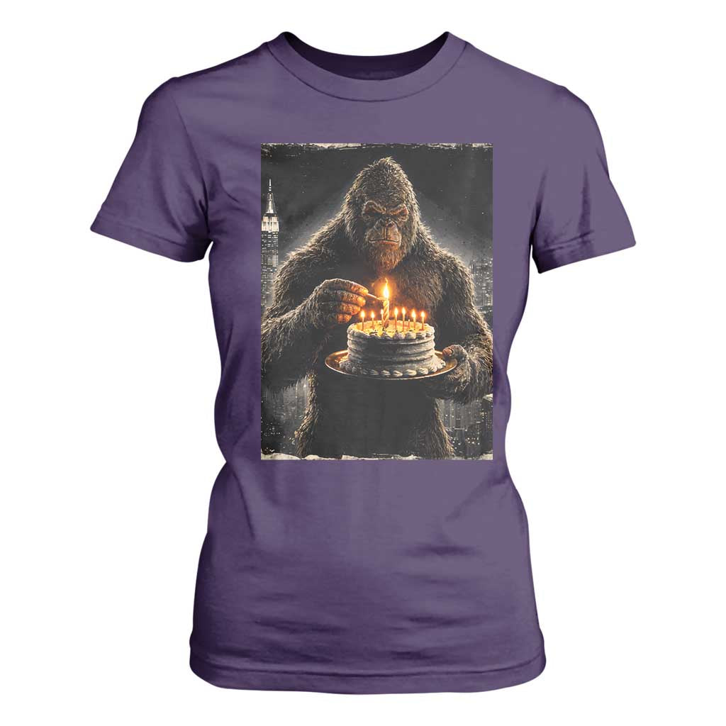 Funny Birthday Bigfoot T Shirt For Women Sasquatsch Bday Party Vintage Graphic Japanese Art TS10 Purple Print Your Wear