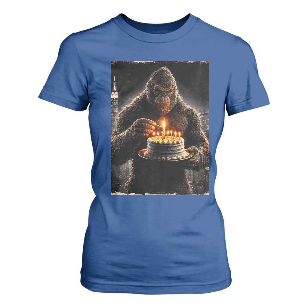 Funny Birthday Bigfoot T Shirt For Women Sasquatsch Bday Party Vintage Graphic Japanese Art TS10 Royal Blue Print Your Wear