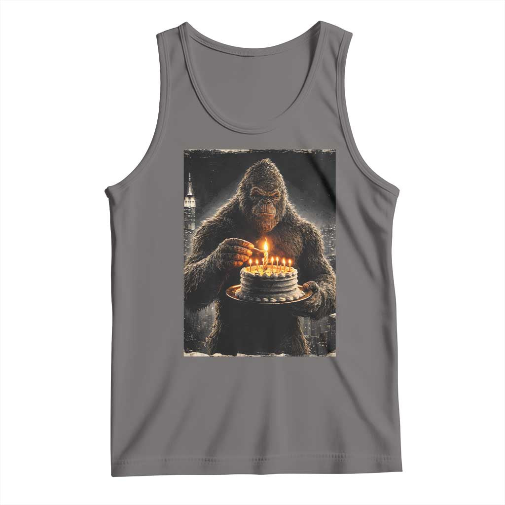 Funny Birthday Bigfoot Tank Top Sasquatsch Bday Party Vintage Graphic Japanese Art TS10 Deep Heather Print Your Wear